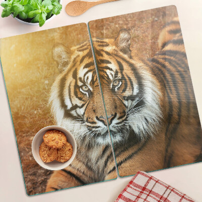 Steklena podloga za rezanje Tiger na soncu