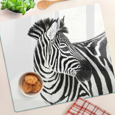 Steklena podloga za rezanje Zebra v črno-belih črtah