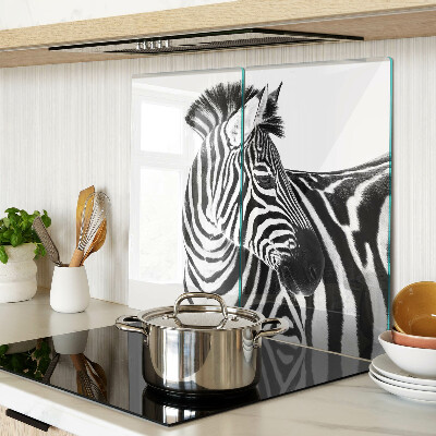 Steklena podloga za rezanje Zebra v črno-belih črtah