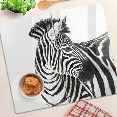 Steklena podloga za rezanje Zebra v črno-belih črtah