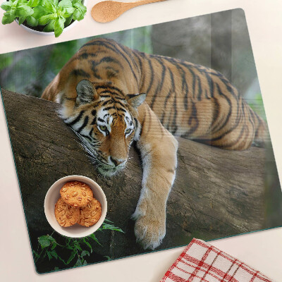 Steklena podloga za rezanje Tiger na deblu drevesa
