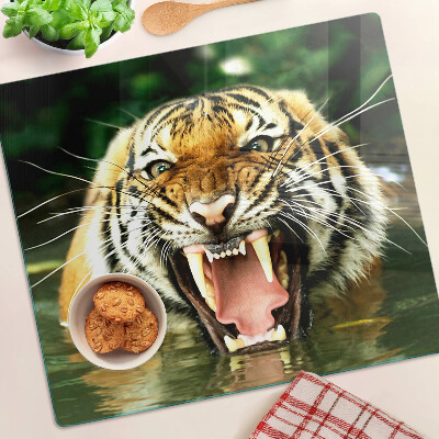 Steklena podloga za rezanje Tiger v napadu
