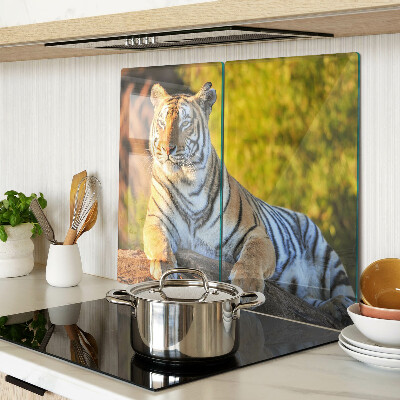 Steklena podloga za rezanje Tiger v ozadju narave