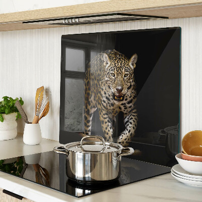 Steklena podloga za rezanje Leopard na poti