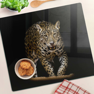 Steklena podloga za rezanje Leopard na poti