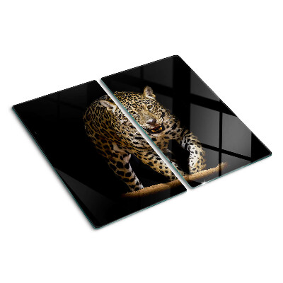 Steklena podloga za rezanje Leopard na poti