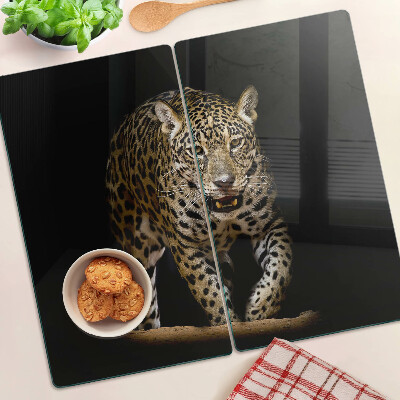 Steklena podloga za rezanje Leopard na poti
