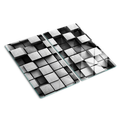 Steklena podloga za rezanje Geometrijski vzorci v odtenkih sive