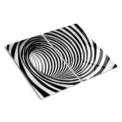 Steklena podloga za rezanje Spiralni vzorec v odtenkih črne in bele