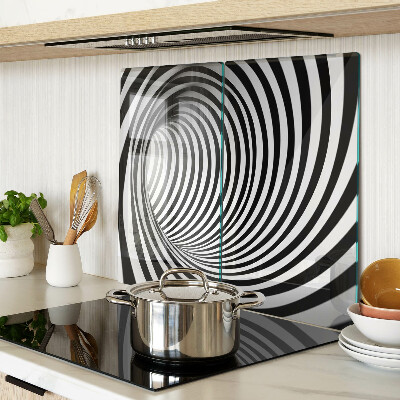 Steklena podloga za rezanje Spiralni vzorec v odtenkih črne in bele