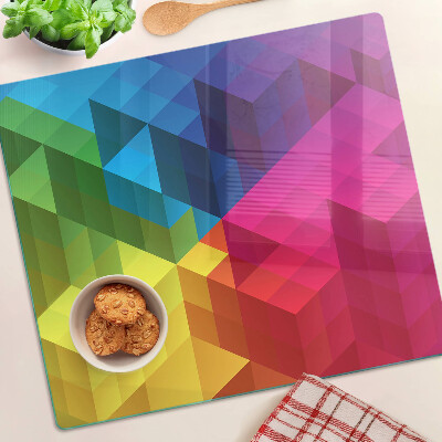 Steklena podloga za rezanje Barvita geometrija v trikotnikih