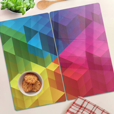 Steklena podloga za rezanje Barvita geometrija v trikotnikih
