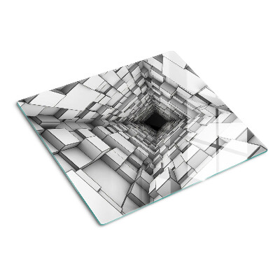 Steklena podloga za rezanje 3D kockasti labirint