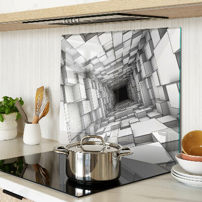 Steklena podloga za rezanje 3D kockasti labirint