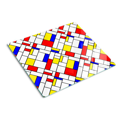 Steklena podloga za rezanje Geometrija v slogu Mondriana