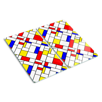 Steklena podloga za rezanje Geometrija v slogu Mondriana