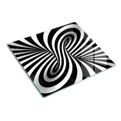 Steklena podloga za rezanje Črno-beli spiralni vzorec