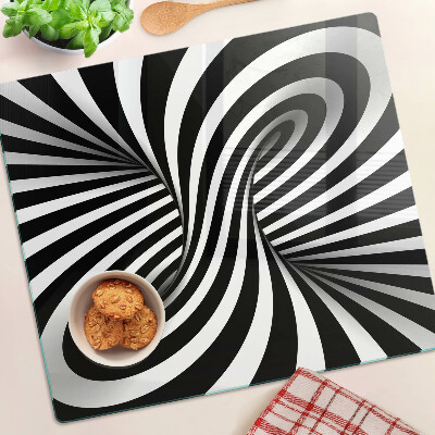 Steklena podloga za rezanje Črno-beli spiralni vzorec