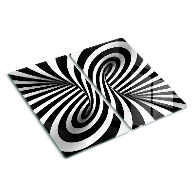 Steklena podloga za rezanje Črno-beli spiralni vzorec