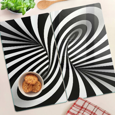 Steklena podloga za rezanje Črno-beli spiralni vzorec
