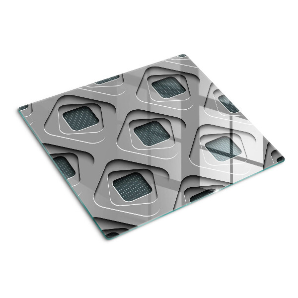 Steklena podloga za rezanje Geometrijski vzorci v odtenkih sive