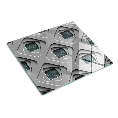 Steklena podloga za rezanje Geometrijski vzorci v odtenkih sive
