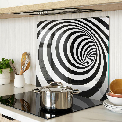 Steklena podloga za rezanje Črno-beli spiralni motiv