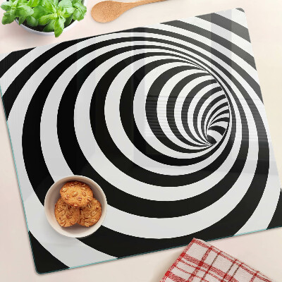 Steklena podloga za rezanje Črno-beli spiralni motiv
