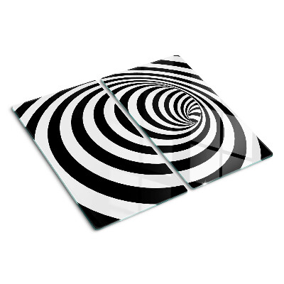 Steklena podloga za rezanje Črno-beli spiralni motiv