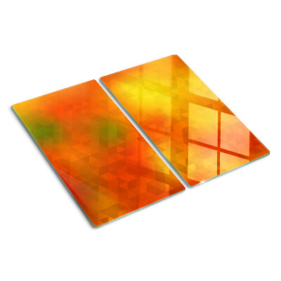 Steklena podloga za rezanje Geometrija v oranžnih odtenkih