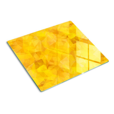 Steklena podloga za rezanje Rumeni geometrijski mozaik