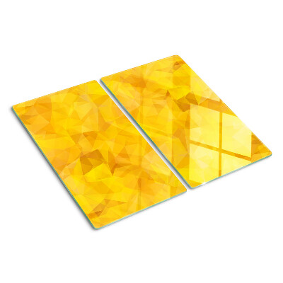 Steklena podloga za rezanje Rumeni geometrijski mozaik