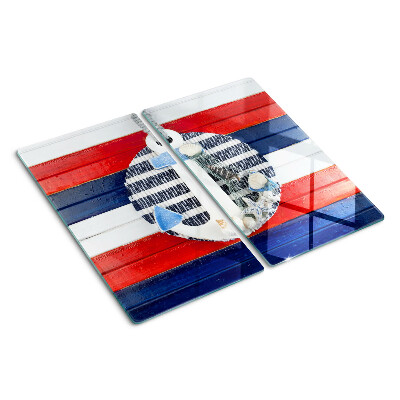 Steklena podloga za rezanje Sidro na črtastem ozadju