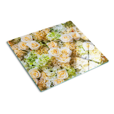 Steklena podloga za rezanje Rože v pastelnih odtenkih
