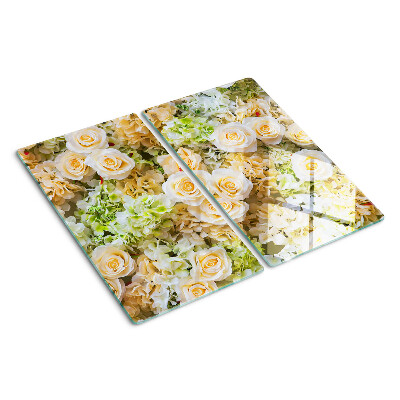 Steklena podloga za rezanje Rože v pastelnih odtenkih