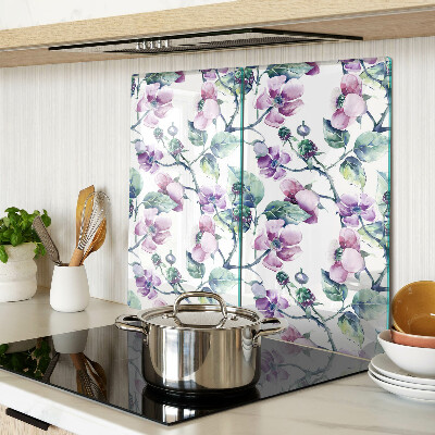Steklena podloga za rezanje Cvetlični vzorec magnolije