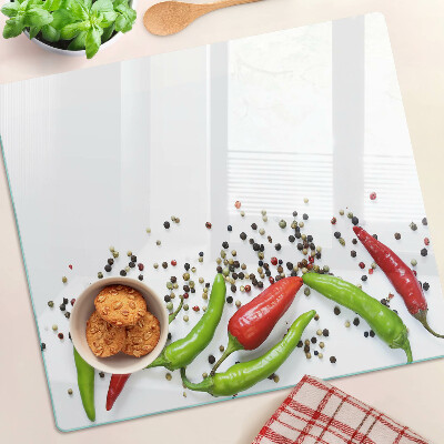 Steklena podloga za rezanje Paprika in poper