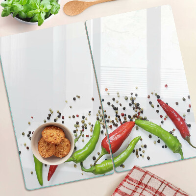 Steklena podloga za rezanje Paprika in poper
