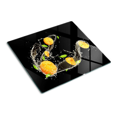 Steklena podloga za rezanje Citrusi v vodi