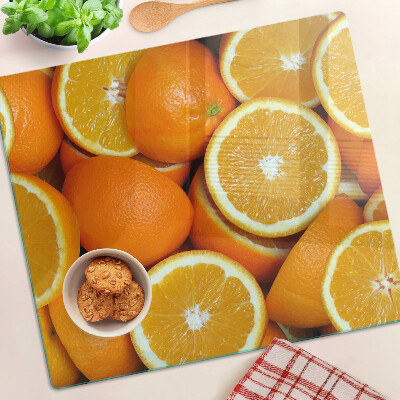 Steklena podloga za rezanje Narezane pomaranče