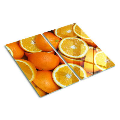 Steklena podloga za rezanje Narezane pomaranče