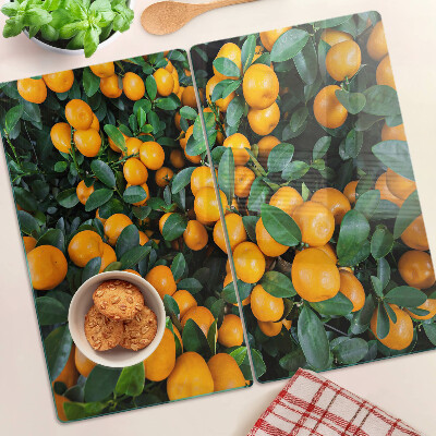 Steklena podloga za rezanje Mandarine na vejah