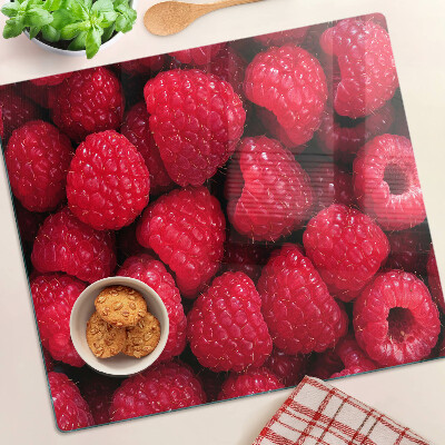 Steklena podloga za rezanje Maline na ozadju