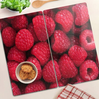 Steklena podloga za rezanje Maline na ozadju