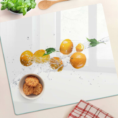 Steklena podloga za rezanje Citrusi z vodo