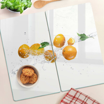 Steklena podloga za rezanje Citrusi z vodo