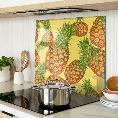Steklena podloga za rezanje Ananas na rumenem ozadju