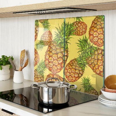 Steklena podloga za rezanje Ananas na rumenem ozadju
