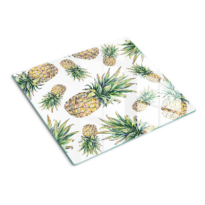 Steklena podloga za rezanje Ananas na belem ozadju