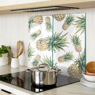 Steklena podloga za rezanje Ananas na belem ozadju